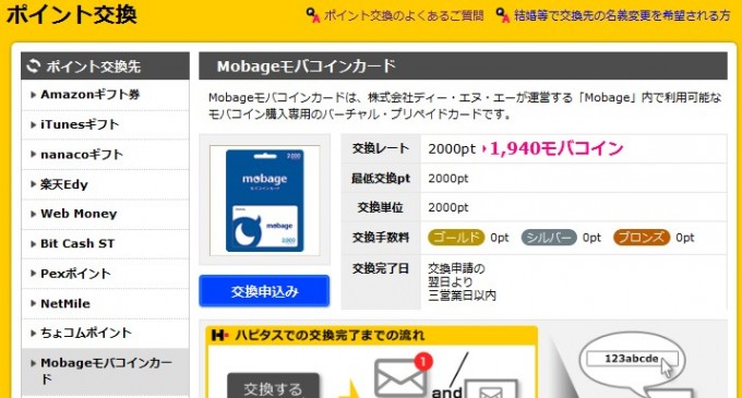 Mobageモバコインカード-ハピタス