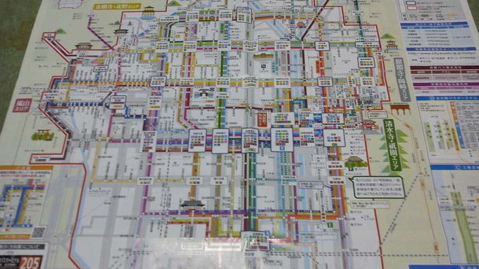 京都バスの路線図