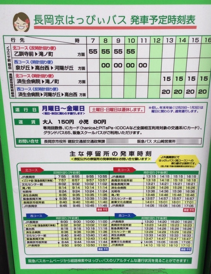 はっぴぃバス時刻表ルート-光明寺